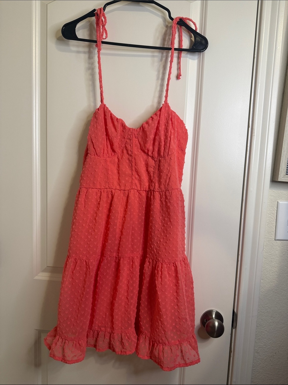 wild fable Coral Tie-Strap Tiered Sundress
